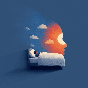 Silhouette au repos dans un sommeil réparateur