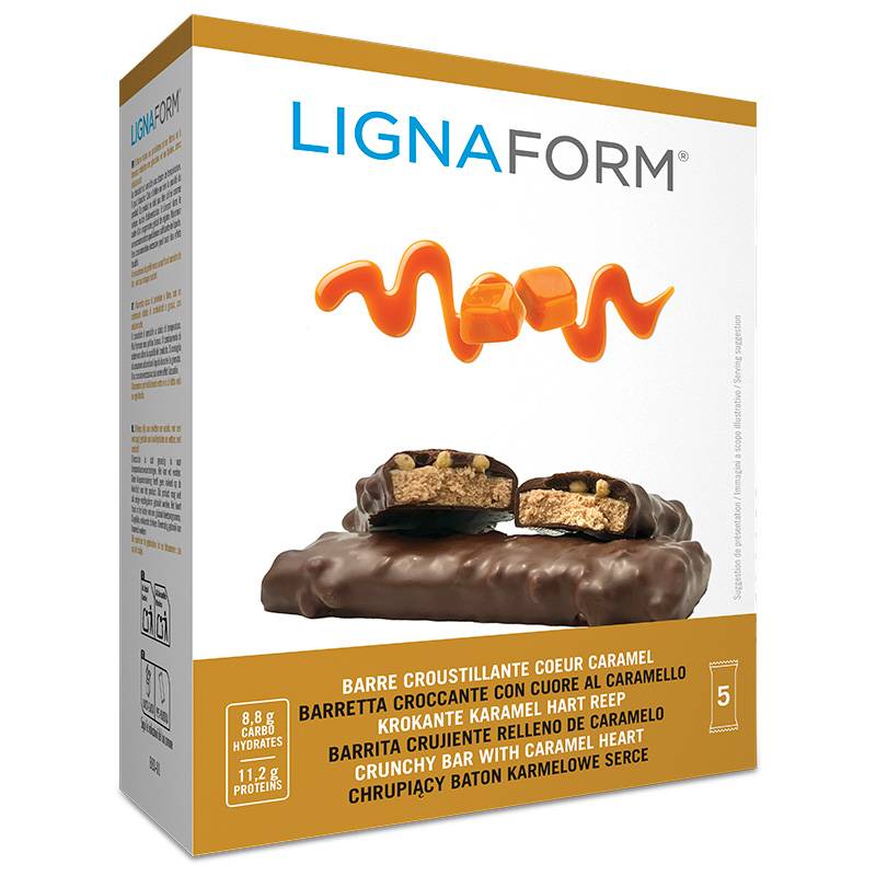 Barre croustillante cœur caramel