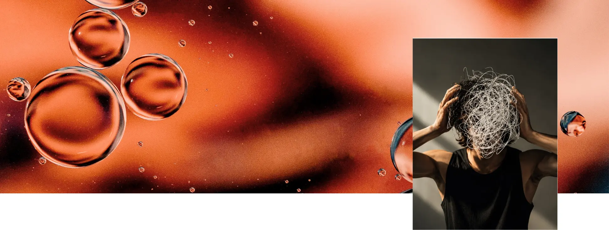 Silhouette avec un fil emmêlé autour de la tête, symbole de la complexité des mécanismes métaboliques à réguler