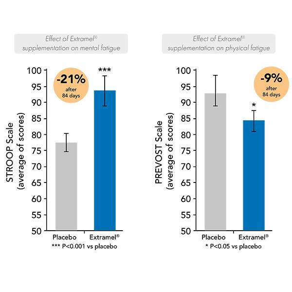 graphique réduction de la fatigue mentale et physique